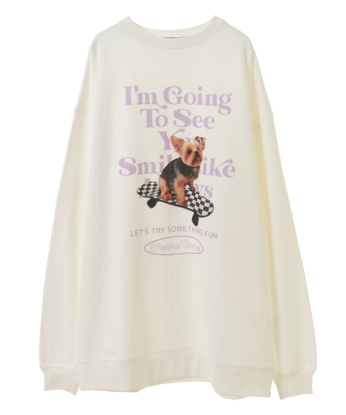 【キャンディストリッパー/Candy Stripper】のI M GOING SWEAT ONE-PIECE インテリア・キッズ・メンズ・レディースファッション・服の通販 founy(ファニー) https://founy.com/ ファッション Fashion レディースファッション WOMEN トップス・カットソー Tops/Tshirt パーカ Sweats スウェット Sweat グラフィック Graphic プリント Print ロング Long 犬 Dog |ID: prp329100004228345 ipo3291000000029291881