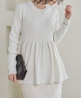 【ラナン/Ranan】のリブ切替ペプラムニット 人気、トレンドファッション・服の通販 founy(ファニー) ファッション Fashion レディースファッション WOMEN トップス・カットソー Tops/Tshirt ニット Knit Tops トレンド Trend ペプラム Peplum ボトム Bottom ポケット Pocket 切替 Switching |ID:prp329100004228774