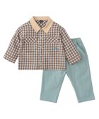 【モイモルン/moimoln / KIDS】の【セットアップ】チェックシャツ パンツ ブルー|ID: prp329100004228939 ipo3291000000029485321