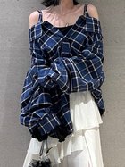 【フレイ アイディー/FRAY I.D】のオフショルオーバーネルシャツ 人気、トレンドファッション・服の通販 founy(ファニー) ファッション Fashion レディースファッション WOMEN トップス・カットソー Tops/Tshirt シャツ/ブラウス Shirts/Blouses インナー Inner オフショルダー Off Shoulder ヴィンテージ Vintage クール Cool トレンド Trend フォルム Form モノトーン Monotone ラップ Wrap おすすめ Recommend thumbnail BLU[086]|ID: prp329100004229570 ipo3291000000029302724