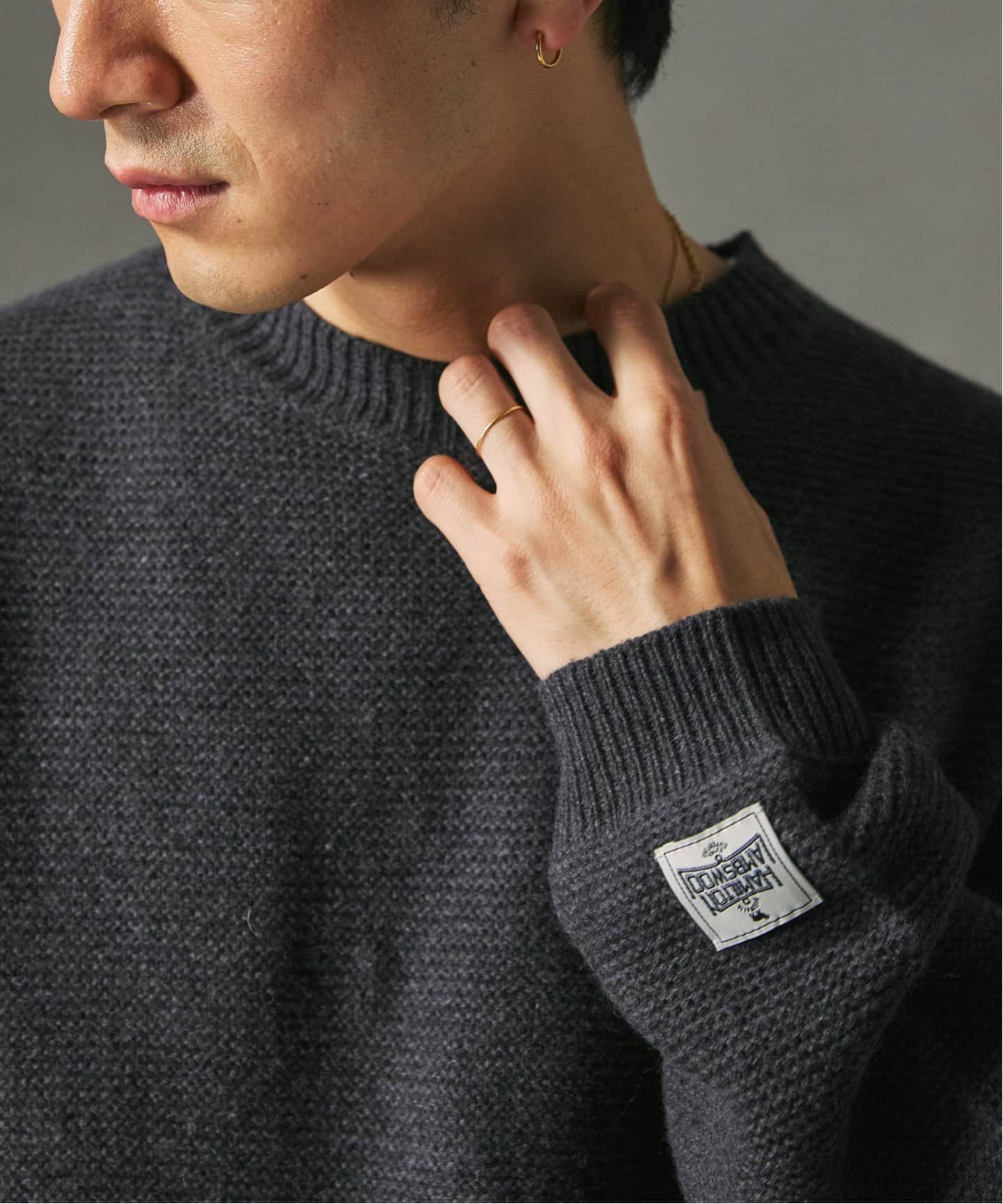 【ジャーナルスタンダード レリューム/JOURNAL STANDARD relume / MEN】のHAMILTON WOOL ガーター クルーネックニット インテリア・キッズ・メンズ・レディースファッション・服の通販 founy(ファニー) 　ファッション　Fashion　メンズファッション　MEN　ショルダー　Shoulder　シンプル　Simple　スウェット　Sweat　スペシャル　Special　トレンド　Trend　ドロップ　Drop　定番　Standard　ビッグ　Big　ベーシック　Basic　ボックス　Box　おすすめ　Recommend　ブラック|ID: prp329100004229951 ipo3291000000029516695