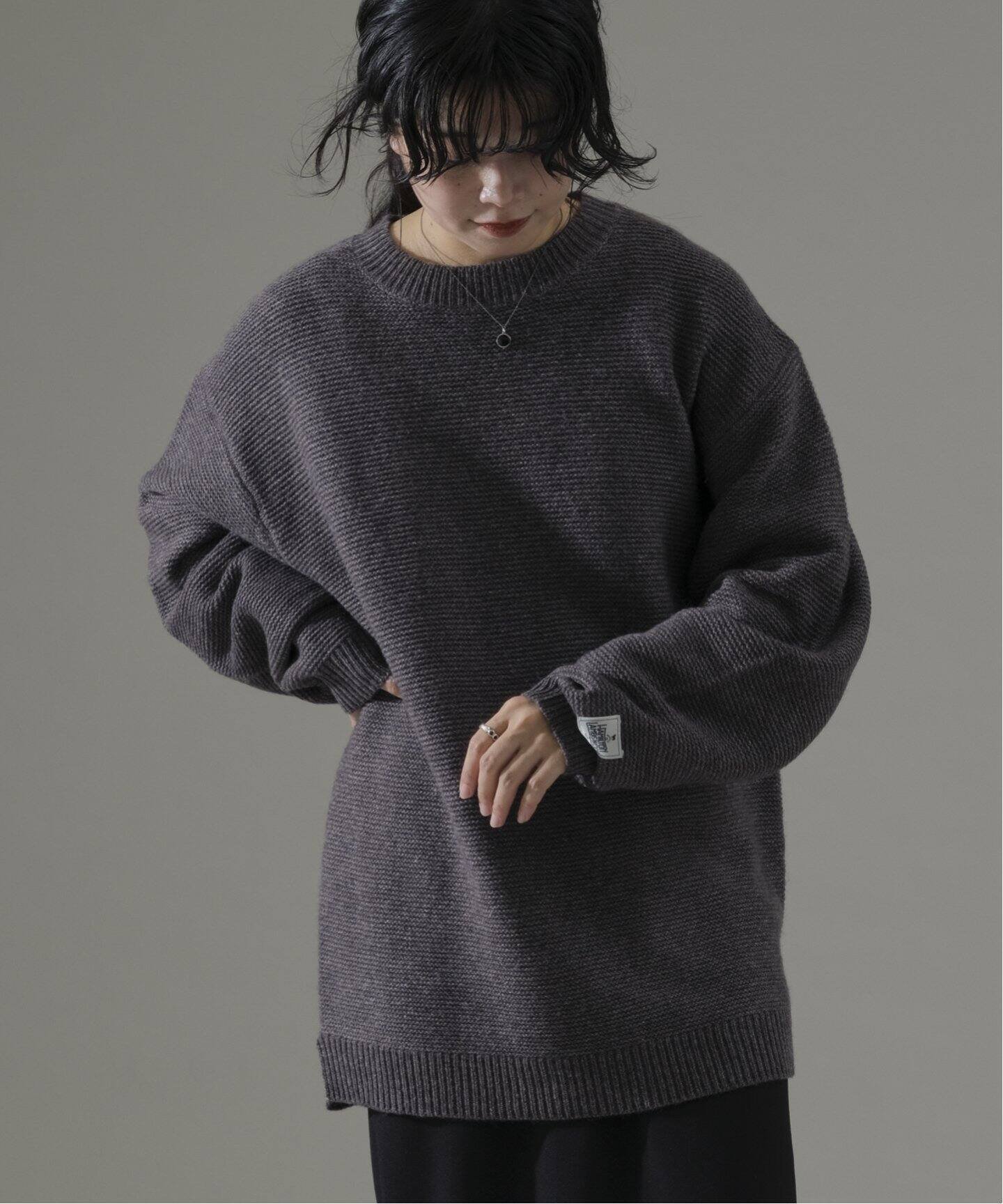 【ジャーナルスタンダード レリューム/JOURNAL STANDARD relume / MEN】のHAMILTON WOOL ガーター クルーネックニット インテリア・キッズ・メンズ・レディースファッション・服の通販 founy(ファニー) 　ファッション　Fashion　メンズファッション　MEN　ショルダー　Shoulder　シンプル　Simple　スウェット　Sweat　スペシャル　Special　トレンド　Trend　ドロップ　Drop　定番　Standard　ビッグ　Big　ベーシック　Basic　ボックス　Box　おすすめ　Recommend　パープル|ID: prp329100004229951 ipo3291000000029516701