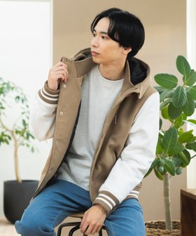 【ビームス ハート/BEAMS HEART / MEN】のメルトン フード スタジャン 人気、トレンドファッション・服の通販 founy(ファニー) ファッション Fashion メンズファッション MEN インナー Inner 軽量 Lightweight シルバー Silver スウェット Sweat 防寒 Cold Protection メルトン Melton ルーズ Loose |ID:prp329100004230658