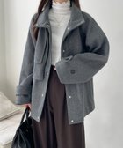 【バナーバレット/Banner Barrett】のスタンドカラーケープデザインショートコート 人気、トレンドファッション・服の通販 founy(ファニー) ファッション Fashion レディースファッション WOMEN アウター Coat Outerwear コート Coats スタンド Stand トレンド Trend ハイネック High Neck フロント Front ポケット Pocket ルーズ Loose 防寒 Cold Protection thumbnail チャコールグレー|ID: prp329100004231517 ipo3291000000029539039