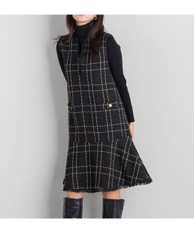 【クイーンズ コート/QUEENS COURT】のツィードジャンドレ 人気、トレンドファッション・服の通販 founy(ファニー) ファッション Fashion レディースファッション WOMEN インナー Inner タートル Turtle ツイード Tweed フリンジ Fringe リボン Ribbon |ID:prp329100004231714