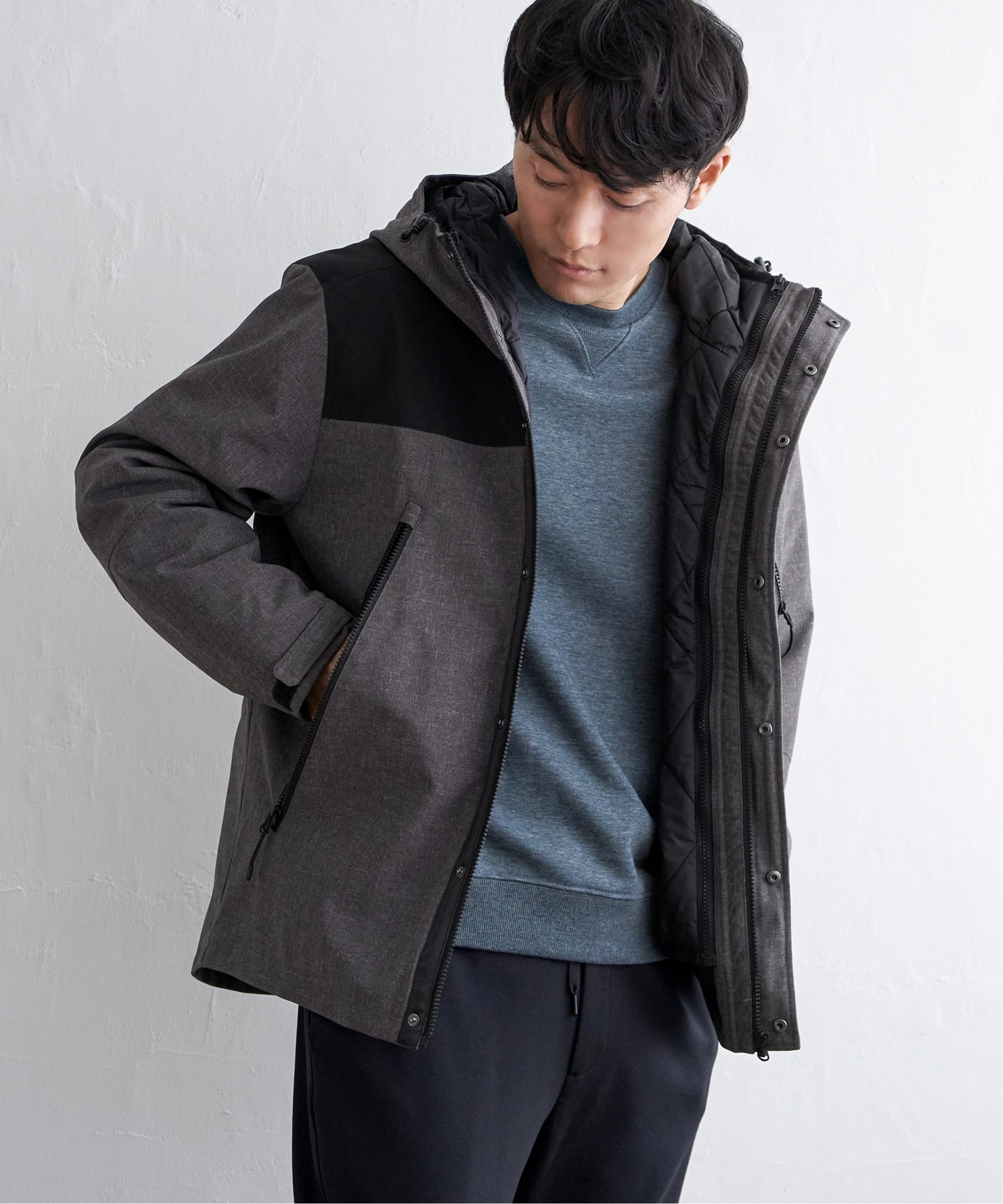 【イッカ/ikka / MEN】のsorona 3WAYマウンテンパーカー インテリア・キッズ・メンズ・レディースファッション・服の通販 founy(ファニー) 　ファッション　Fashion　メンズファッション　MEN　おすすめ　Recommend　インナー　Inner　キルト　Quilt　トレンド　Trend　パーカー　Hoodie　ポケット　Pocket　冬　Winter　定番　Standard　春　Spring　秋　Autumn/Fall　軽量　Lightweight　防寒　Cold Protection　ミディグレイ|ID: prp329100004232564 ipo3291000000029542942