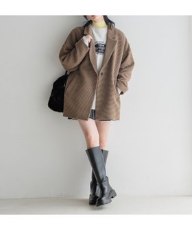 【ローリーズファーム/LOWRYS FARM】 ウールライクチェックユルジャケット人気、トレンドファッション・服の通販 founy(ファニー) ファッション Fashion レディースファッション WOMEN アウター Coat Outerwear ジャケット Jackets おすすめ Recommend インナー Inner ジャケット Jacket タイトスカート Tight Skirt ハーフ Half ボトム Bottom ワイド Wide 定番 Standard |ID:prp329100004232863