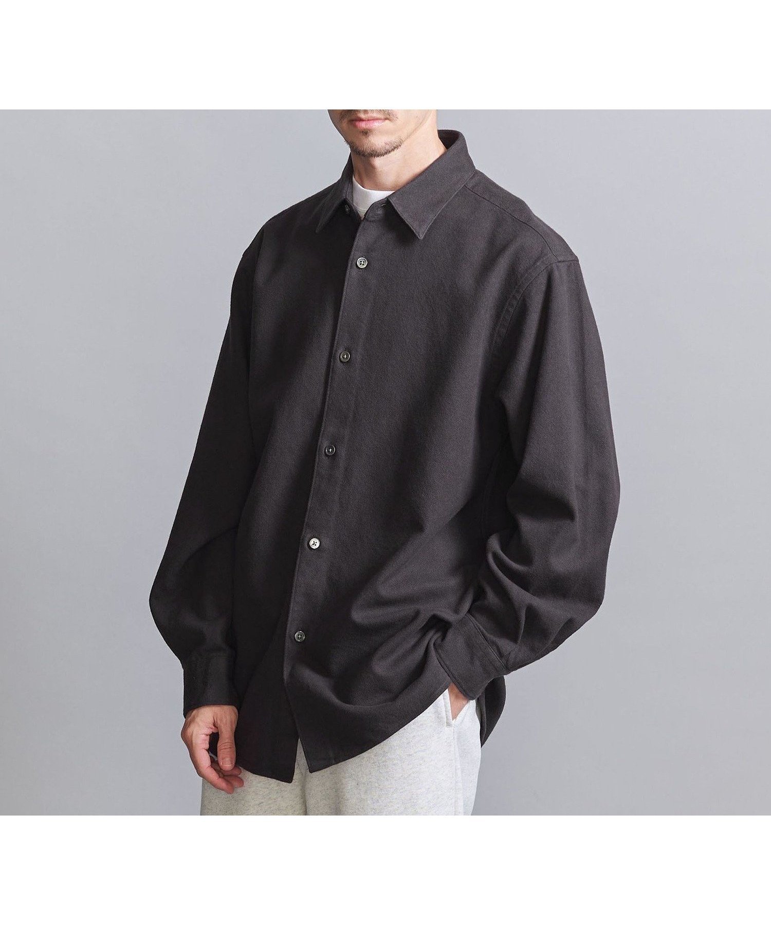 【ビューティ&ユース ユナイテッドアローズ/BEAUTY&YOUTH / UNITED ARROWS / MEN】のブラッシュ コットン ワッシャー レギュラーフォルム シャツ インテリア・キッズ・メンズ・レディースファッション・服の通販 founy(ファニー) 　ファッション　Fashion　メンズファッション　MEN　A/W・秋冬　Aw・Autumn/Winter・Fw・Fall-Winter　おすすめ　Recommend　デニム　Denim　フォルム　Form　ラウンド　Round　レギュラー　Regular　ワイド　Wide　ワッシャー　Washer　エレガント 上品　Elegant　羽織　Haori　DK.GRAY|ID: prp329100004233637 ipo3291000000029468245