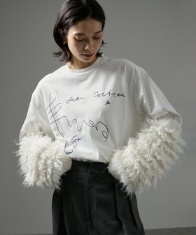 【サロン アダム エ ロペ/SALON adam et rope'】のJean CocteauプリントL/S TEE 人気、トレンドファッション・服の通販 founy(ファニー) ファッション Fashion レディースファッション WOMEN インナー Inner カーディガン Cardigan スリーブ Sleeve フランス France フロント Front プリント Print ポケット Pocket リラックス Relax ロング Long |ID:prp329100004235218