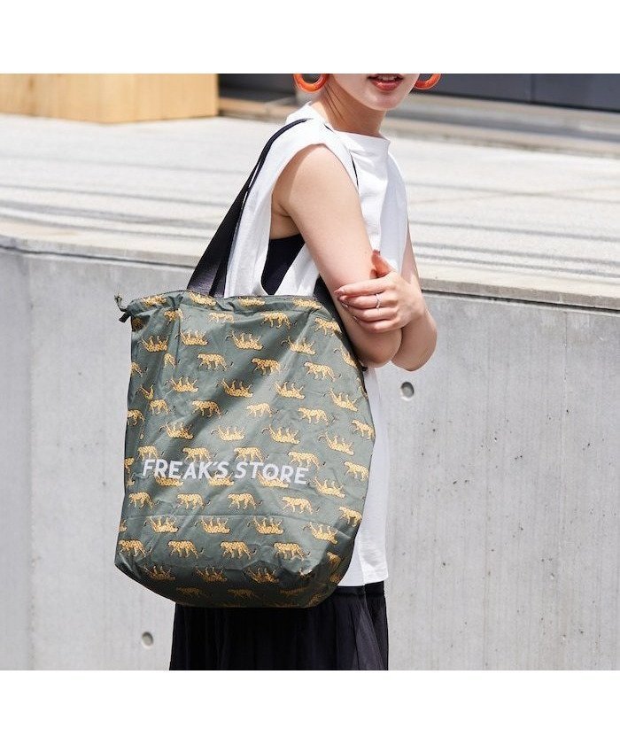 【フリークスストア/FREAK'S STORE】の別注 ECO BAG/ 別注エコバッグ インテリア・キッズ・メンズ・レディースファッション・服の通販 founy(ファニー) 　ファッション　Fashion　レディースファッション　WOMEN　バッグ　Bag　ドローコード　Draw Cord　別注　Special Order　巾着　Purse　レオパード|ID: prp329100004235818 ipo3291000000029626857