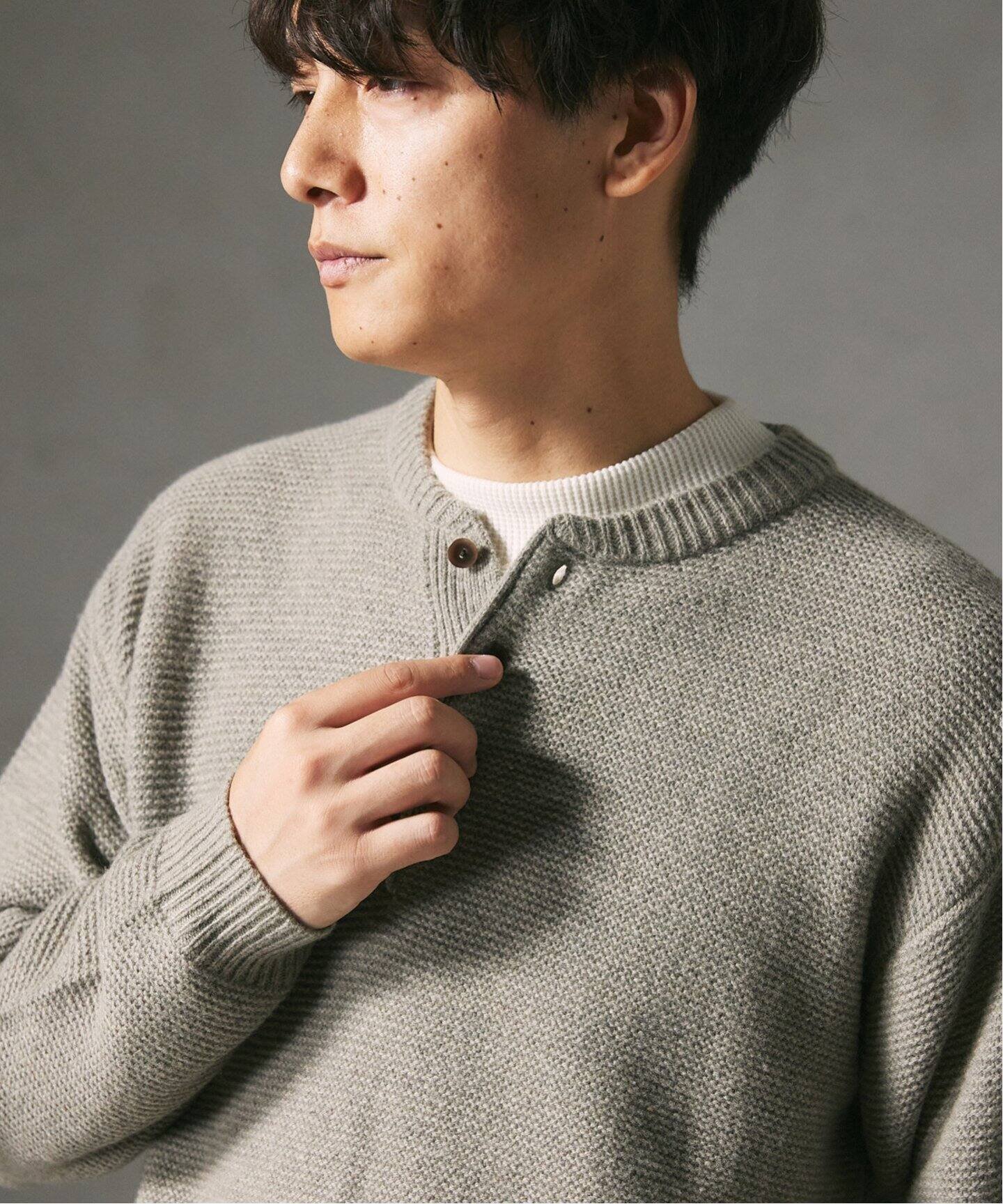 【ジャーナルスタンダード レリューム/JOURNAL STANDARD relume / MEN】のHAMILTON WOOL ガーター ヘンリーネックニット 人気、トレンドファッション・服の通販 founy(ファニー) 　ファッション　Fashion　メンズファッション　MEN　ショルダー　Shoulder　スウェット　Sweat　スペシャル　Special　トレンド　Trend　ドロップ　Drop　定番　Standard　ビッグ　Big　ベーシック　Basic　ボックス　Box　おすすめ　Recommend　 other-1|ID: prp329100004236461 ipo3291000000029510689