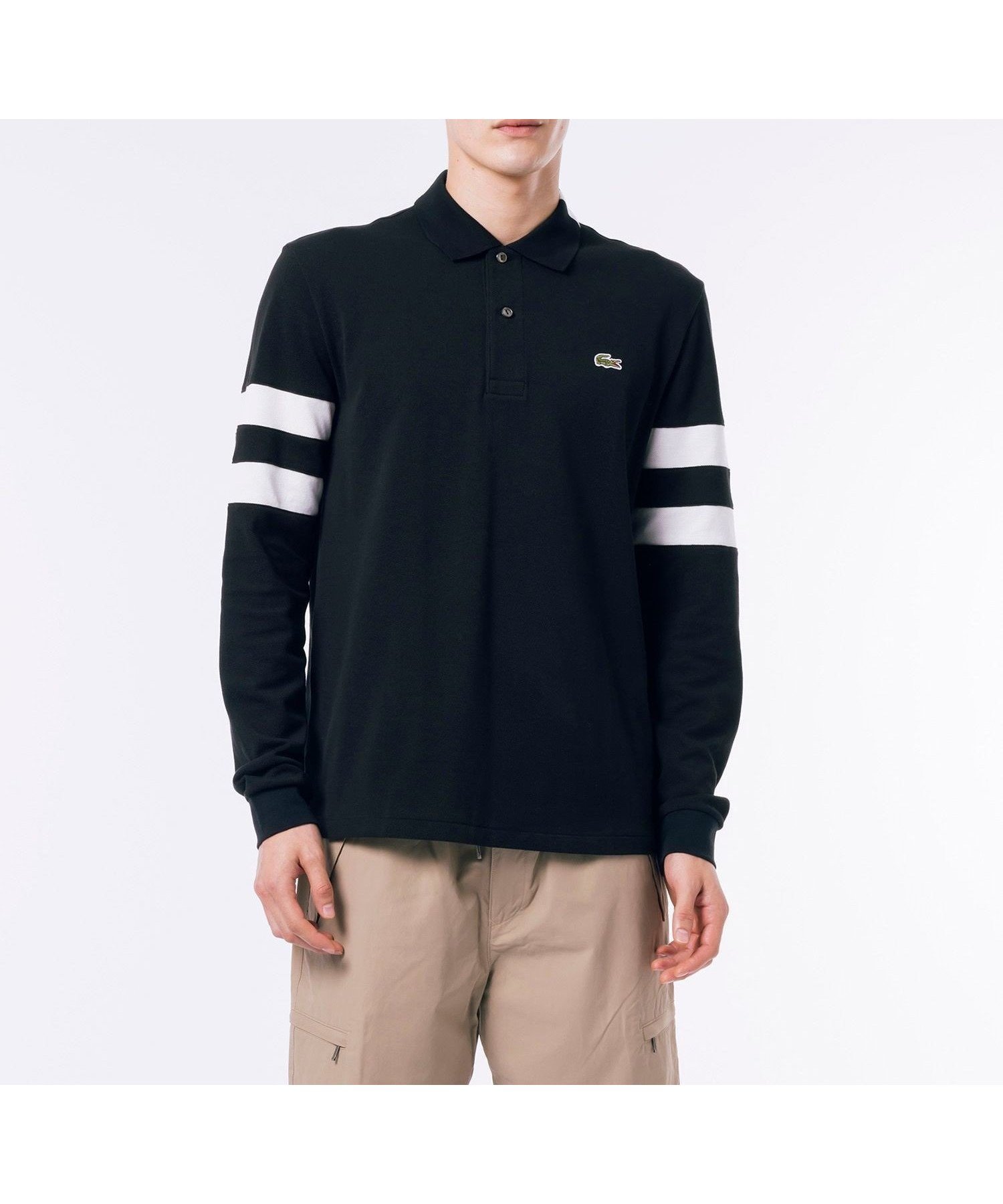 【ラコステ/LACOSTE / MEN】のL1312ボーダー インテリア・キッズ・メンズ・レディースファッション・服の通販 founy(ファニー) 　ファッション　Fashion　メンズファッション　MEN　ジャカード　Jacquard　トレンド　Trend　ベーシック　Basic　ボーダー　Border　ポロシャツ　Polo Shirt　メンズ　Mens　人気　Popularity　定番　Standard　長袖　Long Sleeve　鹿の子　Pique　ブラック|ID: prp329100004236511 ipo3291000000029504520