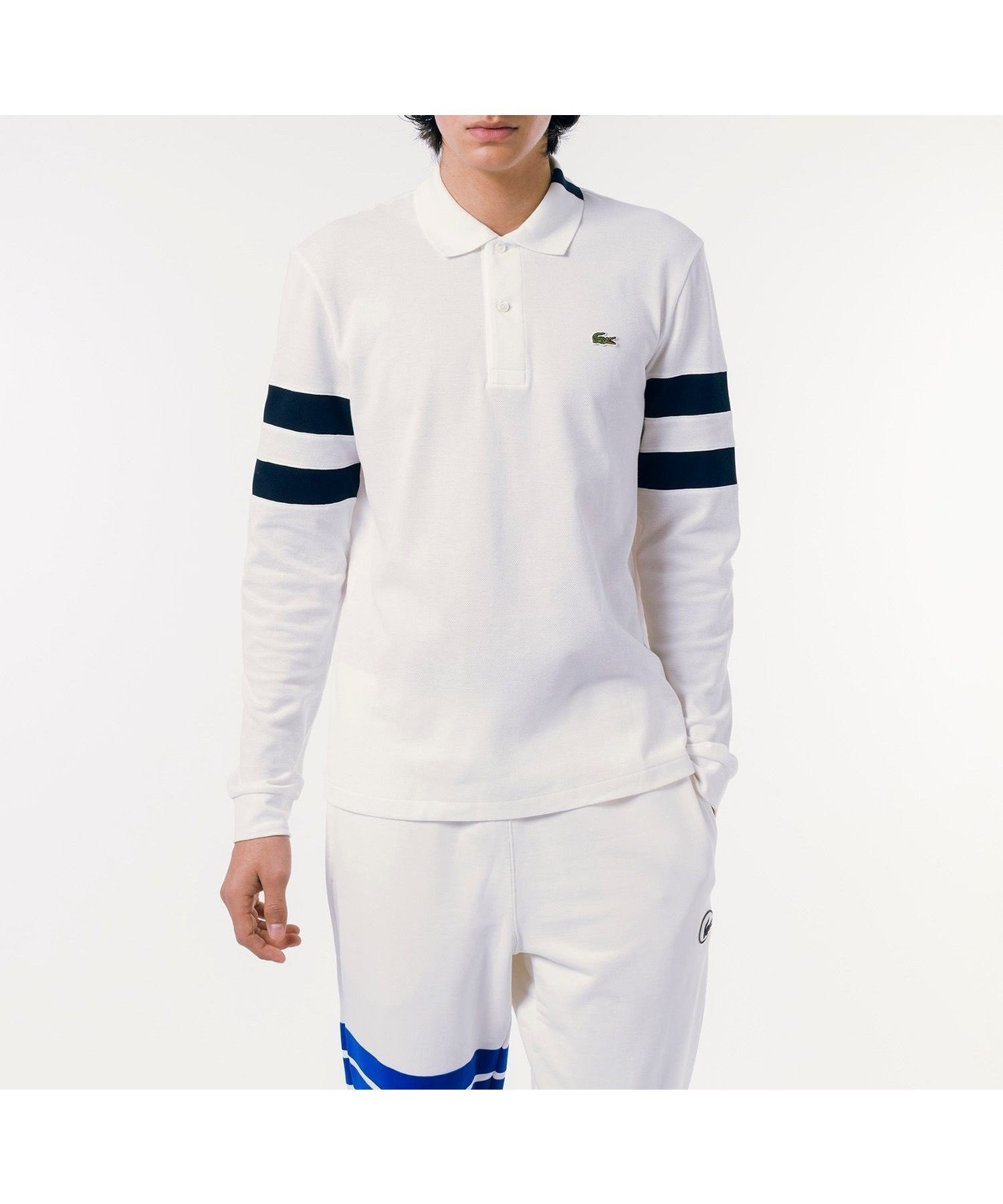 【ラコステ/LACOSTE / MEN】のL1312ボーダー インテリア・キッズ・メンズ・レディースファッション・服の通販 founy(ファニー) 　ファッション　Fashion　メンズファッション　MEN　ジャカード　Jacquard　トレンド　Trend　ベーシック　Basic　ボーダー　Border　ポロシャツ　Polo Shirt　メンズ　Mens　人気　Popularity　定番　Standard　長袖　Long Sleeve　鹿の子　Pique　ホワイト|ID: prp329100004236511 ipo3291000000029504521