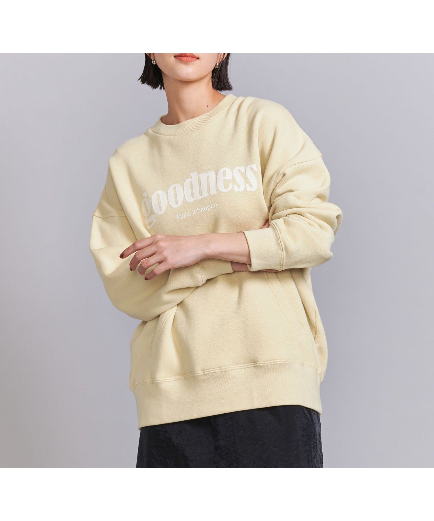 【ビューティ&ユース ユナイテッドアローズ/BEAUTY&YOUTH / UNITED ARROWS】の【別注】 +81BRANCA ロゴスウェット プルオーバー インテリア・キッズ・メンズ・レディースファッション・服の通販 founy(ファニー) 　ファッション　Fashion　レディースファッション　WOMEN　トップス・カットソー　Tops/Tshirt　パーカ　Sweats　プルオーバー　Pullover　スウェット　Sweat　おすすめ　Recommend　スウェット　Sweat　スペシャル　Special　スラックス　Slacks　ハーフ　Half　フロント　Front　プリント　Print　ボトム　Bottom　ポケット　Pocket　ミニスカート　Mini Skirt　別注　Special Order　YELLOW|ID: prp329100004237592 ipo3291000000029373740