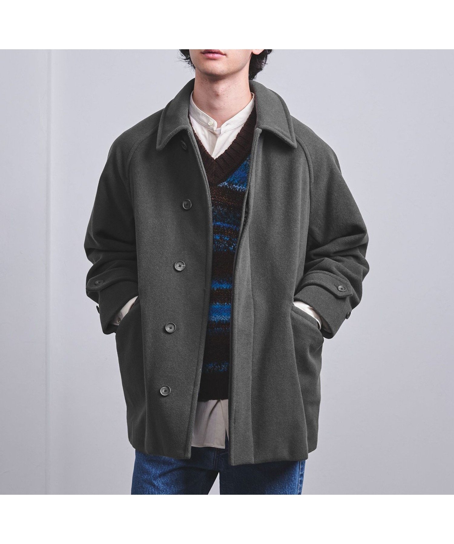 【ユナイテッドアローズ/UNITED ARROWS / MEN】のモッサ バルカラー ハーフコート 人気、トレンドファッション・服の通販 founy(ファニー) 　ファッション　Fashion　メンズファッション　MEN　スタンド　Stand　スリーブ　Sleeve　ハーフ　Half　ビジネス 仕事 通勤　Business　ブルゾン　Blouson　リラックス　Relax　 other-1|ID: prp329100004237621 ipo3291000000029539464