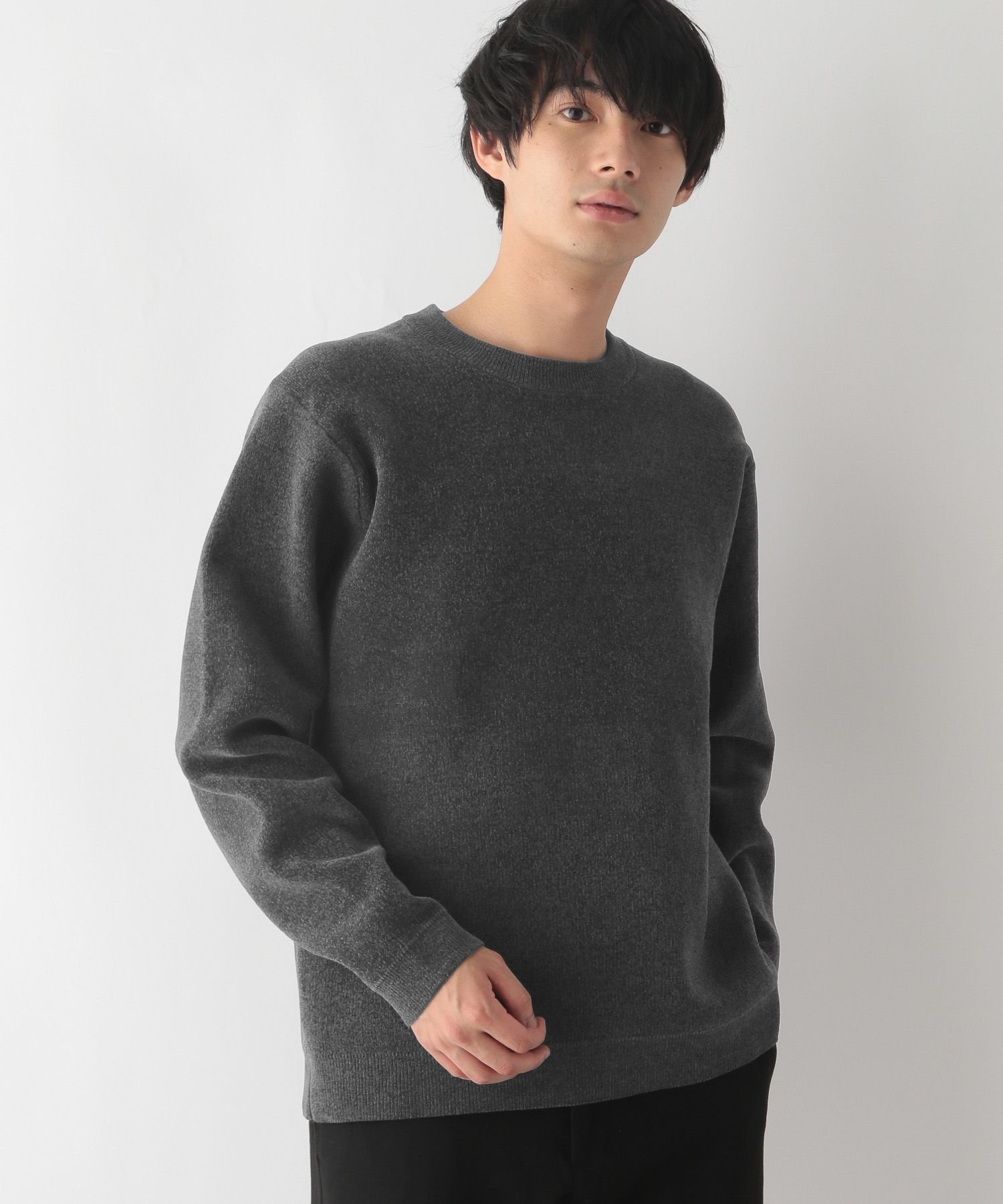 【グローバルワーク/GLOBAL WORK / MEN】のモールニットクルー/116372 インテリア・キッズ・メンズ・レディースファッション・服の通販 founy(ファニー) 　ファッション　Fashion　メンズファッション　MEN　おすすめ　Recommend　なめらか　Smooth　インナー　Inner　カーゴパンツ　Cargo Pants　シンプル　Simple　ジャケット　Jacket　デニム　Denim　フラット　Flat　チャコール18|ID: prp329100004237659 ipo3291000000029492210