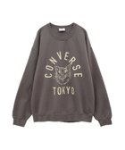 【コンバーストウキョウ/CONVERSE TOKYO】のDAMAGED CAT LOGO SWEAT 人気、トレンドファッション・服の通販 founy(ファニー) ファッション Fashion レディースファッション WOMEN トップス・カットソー Tops/Tshirt パーカ Sweats スウェット Sweat カーゴパンツ Cargo Pants ダメージ Damage デニム Denim トレンド Trend ネコ Cat 猫 Cat プリント Print ルーズ Loose ロング Long ワイド Wide 冬 Winter おすすめ Recommend thumbnail チャコールグレー|ID: prp329100004238415 ipo3291000000029385137