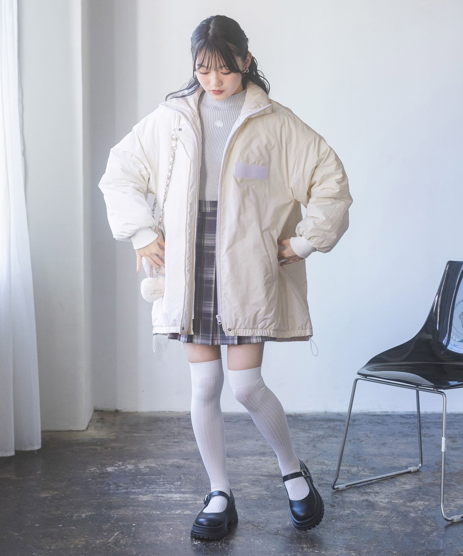 【レピピアルマリオ/repipi armario / KIDS】のナカワタモンスターコート 人気、トレンドファッション・服の通販 founy(ファニー) 　ファッション　Fashion　キッズファッション　KIDS　アウター　Coat Outerwear /Kids　おすすめ　Recommend　シューズ　Shoes　スタンド　Stand　チェック　Check　デニム　Denim　トレンド　Trend　ドローコード　Draw Cord　ボトム　Bottom　モノトーン　Monotone　ロング　Long　厚底　Platforms　防寒　Cold Protection　 other-1|ID: prp329100004238537 ipo3291000000029459931