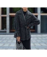 【ナチュラル ビューティー ベーシック/NATURAL BEAUTY BASIC】のベルテッドツイードハーフコート 24AW 人気、トレンドファッション・服の通販 founy(ファニー) ファッション Fashion レディースファッション WOMEN アウター Coat Outerwear コート Coats 2024年 2024 2024-2025秋冬・A/W Aw/Autumn/Winter/Fw/Fall/2024-2025 スリーブ Sleeve ツイード Tweed トレンド Trend ハーフ Half ミドル Middle ループ Loop |ID:prp329100004238541