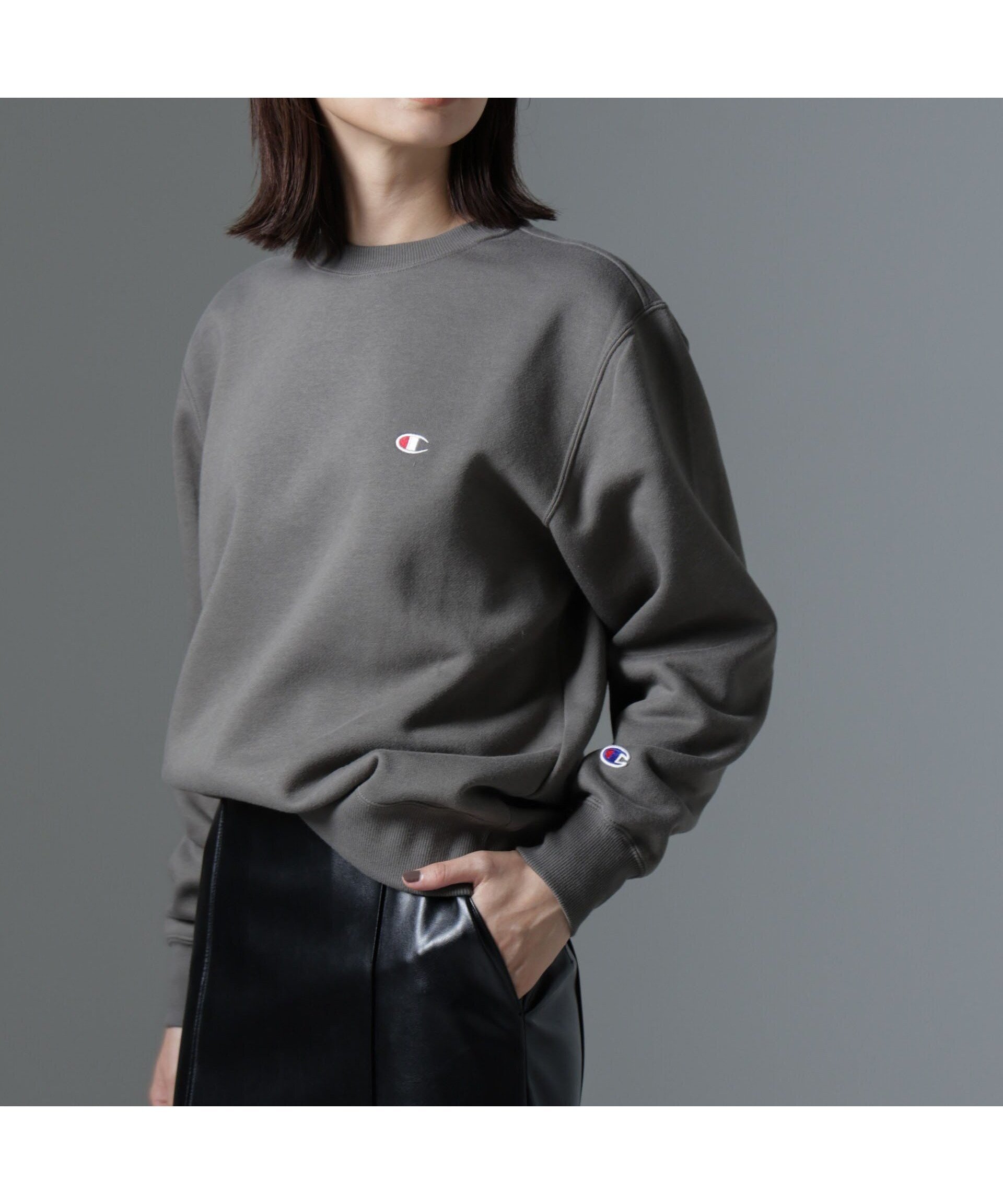 【ナノ ユニバース/nano universe】のChampion/CREW NECK SWEATSHIRT インテリア・キッズ・メンズ・レディースファッション・服の通販 founy(ファニー) 　ファッション　Fashion　レディースファッション　WOMEN　トップス・カットソー　Tops/Tshirt　シャツ/ブラウス　Shirts/Blouses　パーカ　Sweats　ロング / Tシャツ　T-Shirts　スウェット　Sweat　シンプル　Simple　スウェット　Sweat　スポーツ　Sports　定番　Standard　ニューヨーク　New York　プリント　Print　ベーシック　Basic　メンズ　Mens　おすすめ　Recommend　2024年　2024　エレガント 上品　Elegant　2024-2025秋冬・A/W　Aw/Autumn/Winter/Fw/Fall/2024-2025　D.グレー2|ID: prp329100004238767 ipo3291000000029389205