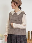 【サマンサモスモス/Samansa Mos2】の【Fluffy Wool Blend】前後着柄編みベスト 人気、トレンドファッション・服の通販 founy(ファニー) ファッション Fashion レディースファッション WOMEN アウター Coat Outerwear トップス・カットソー Tops/Tshirt ベスト/ジレ Gilets/Vests ショート Short バランス Balance ベスト Vest 透かし Watermark thumbnail モカ|ID: prp329100004240075 ipo3291000000029401418