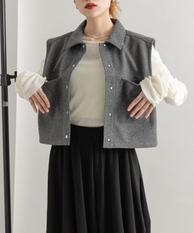 【ケービーエフ/KBF / URBAN RESEARCH】のメルトンコンパクトベスト 人気、トレンドファッション・服の通販 founy(ファニー) ファッション Fashion レディースファッション WOMEN アウター Coat Outerwear トップス・カットソー Tops/Tshirt ベスト/ジレ Gilets/Vests 2024年 2024 2024-2025秋冬・A/W Aw/Autumn/Winter/Fw/Fall/2024-2025 A/W・秋冬 Aw・Autumn/Winter・Fw・Fall-Winter 冬 Winter カッティング Cutting カットソー Cut And Sew コンパクト Compact シルバー Silver デニム Denim ドット Dot ベスト Vest ベーシック Basic メルトン Melton |ID:prp329100004240472