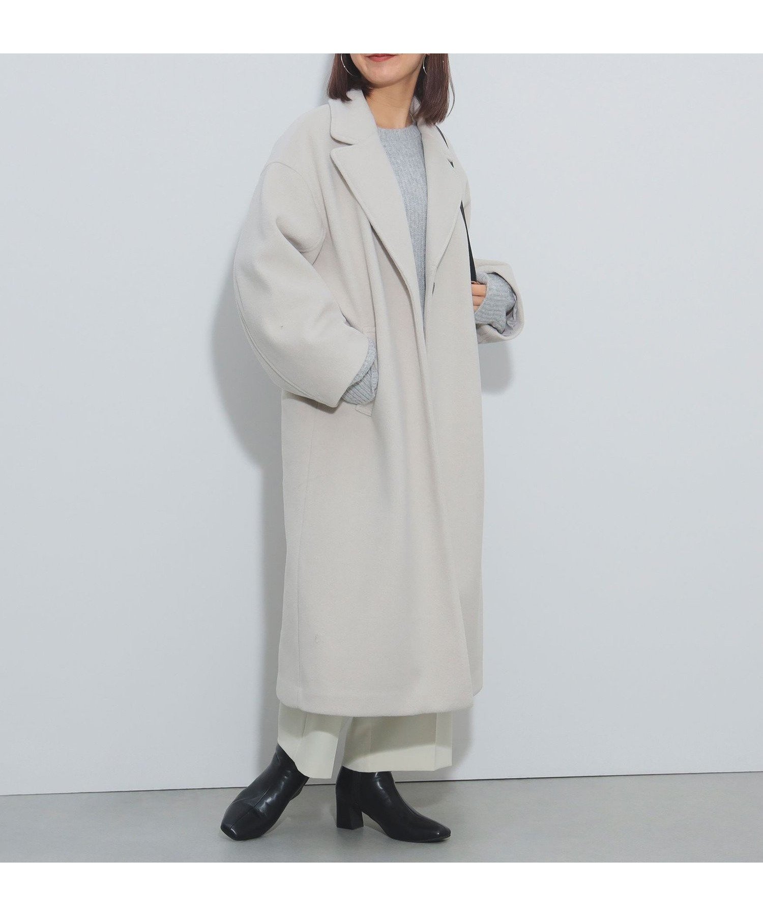 【ビームス ハート/BEAMS HEART】のロングチェスターコート インテリア・キッズ・メンズ・レディースファッション・服の通販 founy(ファニー) 　ファッション　Fashion　レディースファッション　WOMEN　アウター　Coat Outerwear　コート　Coats　チェスターコート　Top Coat　シンプル　Simple　ジャケット　Jacket　スウェット　Sweat　スタンダード　Standard　スラックス　Slacks　デニム　Denim　ハイネック　High Neck　フォーマル　Formal　ベーシック　Basic　マニッシュ　Mannish　ロング　Long　ワイド　Wide　エレガント 上品　Elegant　冬　Winter　定番　Standard　GREIGE|ID: prp329100004241499 ipo3291000000029538613