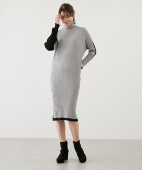 【ジャイロ/JAYRO】の【EC限定】バイカラーニットワンピース 人気、トレンドファッション・服の通販 founy(ファニー) ファッション Fashion レディースファッション WOMEN ワンピース Dress ニットワンピース Knit Dresses A/W・秋冬 Aw・Autumn/Winter・Fw・Fall-Winter おすすめ Recommend アクセサリー Accessories シンプル Simple タートルネック Turtleneck ネックレス Necklace バングル Bangle ベスト Vest ポケット Pocket モチーフ Motif 冬 Winter |ID:prp329100004241645