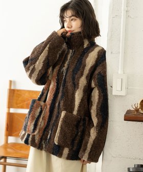 【ニコアンド/niko and】のミックスボアZIPジャケット 人気、トレンドファッション・服の通販 founy(ファニー) ファッション Fashion レディースファッション WOMEN アウター Coat Outerwear ジャケット Jackets ジャケット Jacket プリント Print ミックス Mix |ID:prp329100004242923