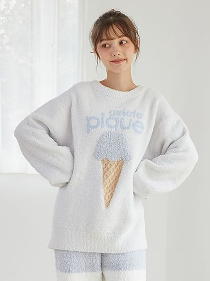 【ジェラート ピケ/gelato pique】のベビモコアイスジャガードプルオーバー インテリア・キッズ・メンズ・レディースファッション・服の通販 founy(ファニー) 　ファッション　Fashion　レディースファッション　WOMEN　トップス・カットソー　Tops/Tshirt　プルオーバー　Pullover　おすすめ　Recommend　イエロー　Yellow　ボーダー　Border　ロング　Long　BLU[086]|ID: prp329100004242978 ipo3291000000029495871