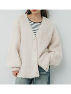 【コカ/COCA】のモヘヤ風ニットカーディガン Lt.beige|ID:prp329100004243024