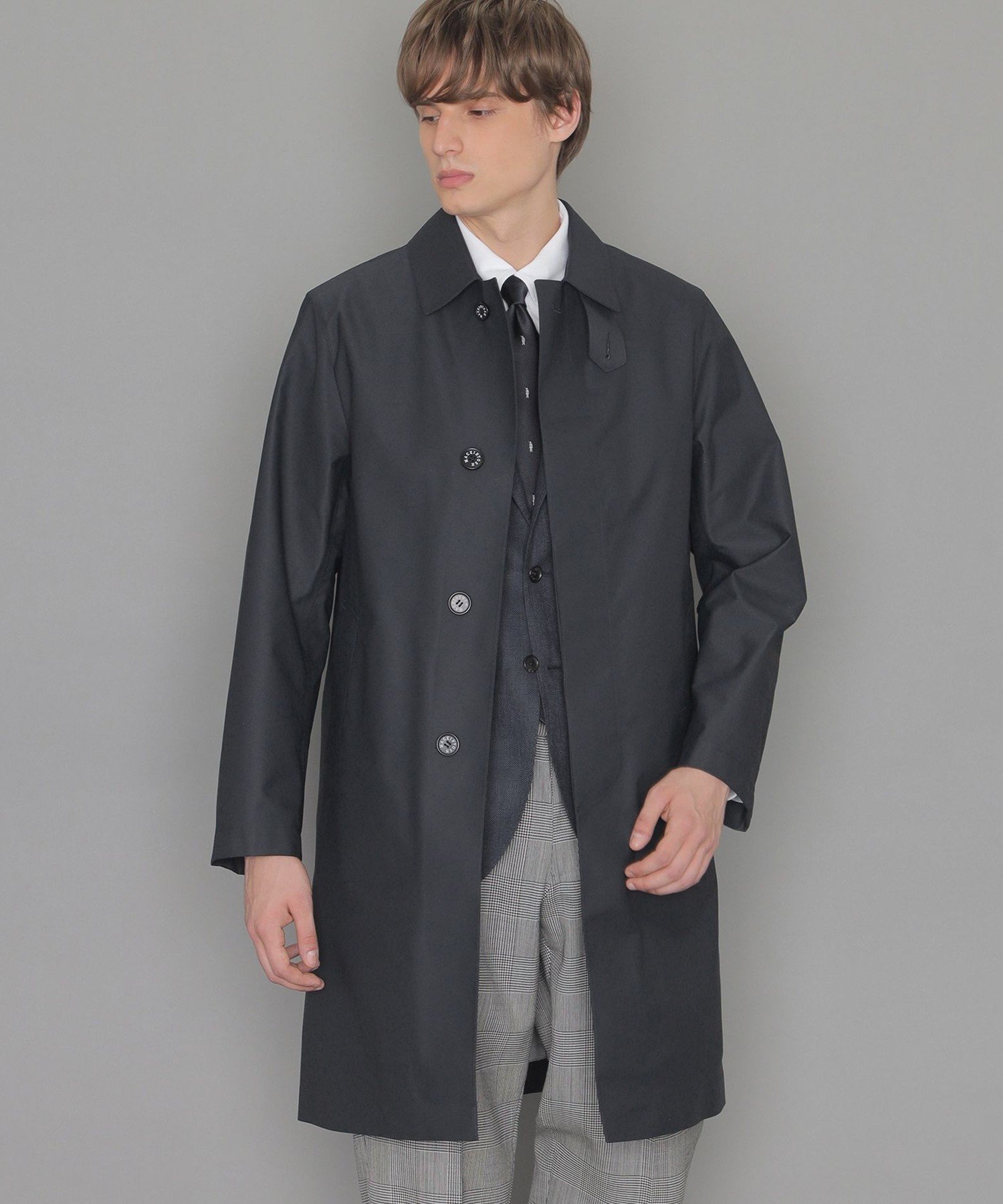 【マッキントッシュ ロンドン/MACKINTOSH LONDON / MEN】の【DUNFORD】TORAINステンカラーコート インテリア・キッズ・メンズ・レディースファッション・服の通販 founy(ファニー) 　ファッション　Fashion　メンズファッション　MEN　春　Spring　秋　Autumn/Fall　シンプル　Simple　ストレッチ　Stretch　ダウン　Down　パターン　Pattern　ファブリック　Fabric　フィット　Fit　フロント　Front　防寒　Cold Protection　ライナー　Liner　ネイビー|ID: prp329100004243700 ipo3291000000029475215