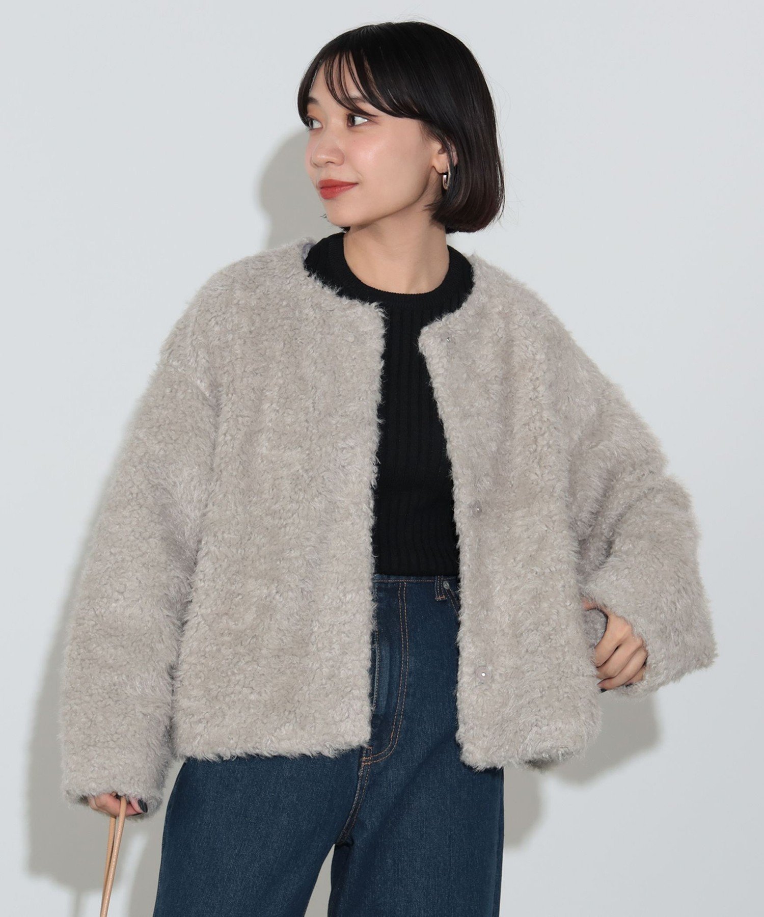 【ビームス ハート/BEAMS HEART】のフェイクファー ブルゾン 人気、トレンドファッション・服の通販 founy(ファニー) 　ファッション　Fashion　レディースファッション　WOMEN　アウター　Coat Outerwear　ブルゾン　Blouson/Jackets　ウェーブ　Wave　エレガント 上品　Elegant　ストレート　Straight　ストール　Stall　デニム　Denim　ハイネック　High Neck　フェイクファー　Faux Fur　フレア　Flare　ブルゾン　Blouson　 other-1|ID: prp329100004243760 ipo3291000000029441146