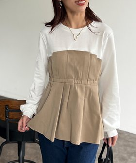 【シェトワ/Chez toi】のビスチェドッキングプルオーバー 人気、トレンドファッション・服の通販 founy(ファニー) ファッション Fashion レディースファッション WOMEN トップス・カットソー Tops/Tshirt プルオーバー Pullover ビスチェ Bustier シンプル Simple スウェット Sweat デニム Denim ペプラム Peplum プチプライス・低価格 Affordable |ID:prp329100004244196