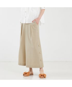 【カリテ/qualite】のサイドボタンクロップドパンツ 人気、トレンドファッション・服の通販 founy(ファニー) ファッション Fashion レディースファッション WOMEN パンツ Pants クロップド Cropped ベーシック Basic ワイド Wide |ID:prp329100004244329