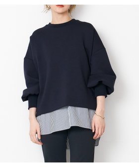 【マイカ ディール/MICA & DEAL】 レイヤードプルオーバー人気、トレンドファッション・服の通販 founy(ファニー) ファッション Fashion レディースファッション WOMEN トップス・カットソー Tops/Tshirt プルオーバー Pullover スリット Slit ダブル Double ドッキング Docking |ID:prp329100004245025