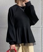 【ジュノア/JUNOAH】のぺプラムチュールスウェットトップス ブラック|ID: prp329100004245120 ipo3291000000029452917