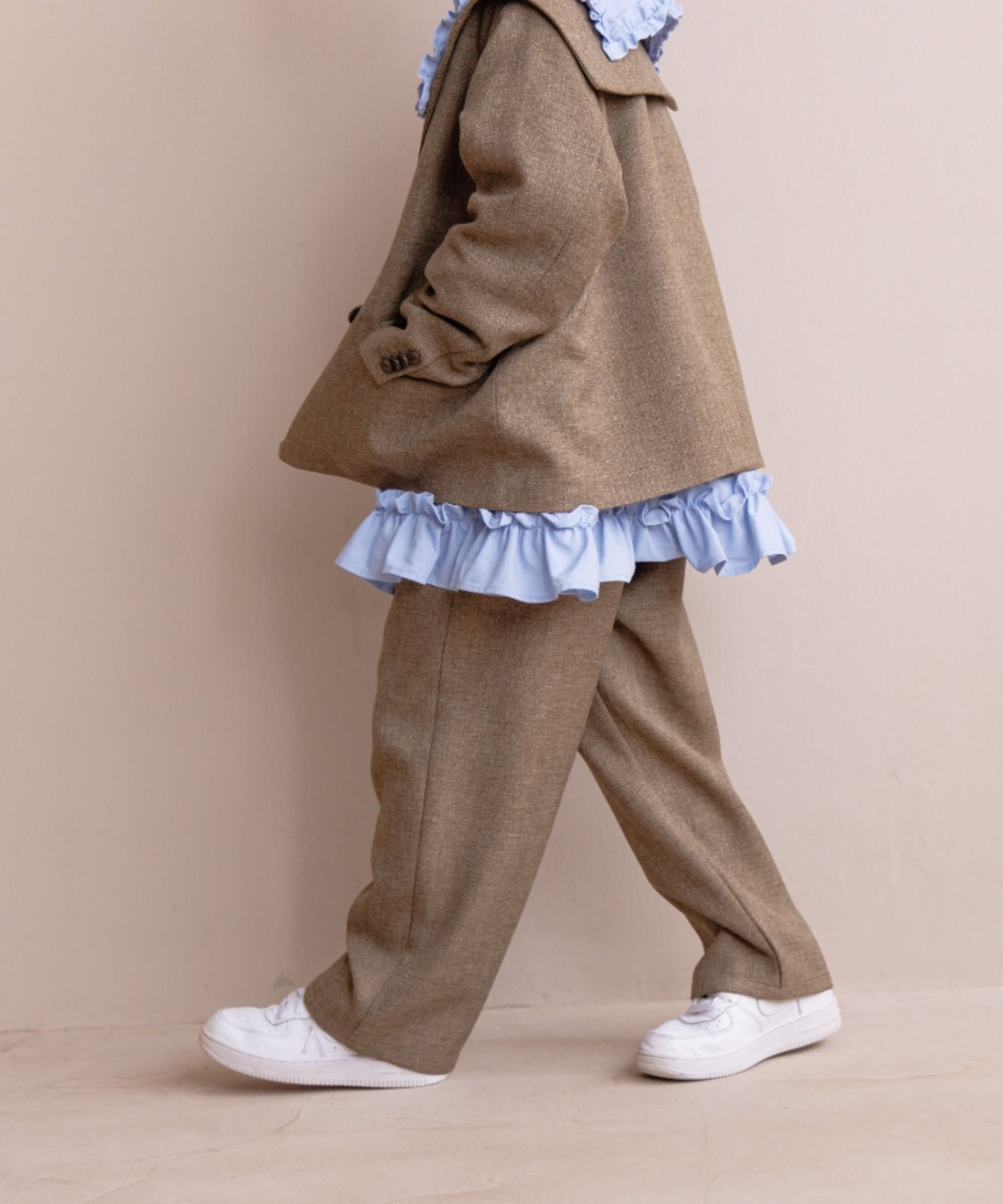 【ローリーズファーム/LOWRYS FARM / KIDS】のラナテックパンツ インテリア・キッズ・メンズ・レディースファッション・服の通販 founy(ファニー) 　ファッション　Fashion　キッズファッション　KIDS　ボトムス　Bottoms/Kids　ワイド　Wide　楽ちん　Easy　ブラウン×無地55|ID: prp329100004245981 ipo3291000000029460165