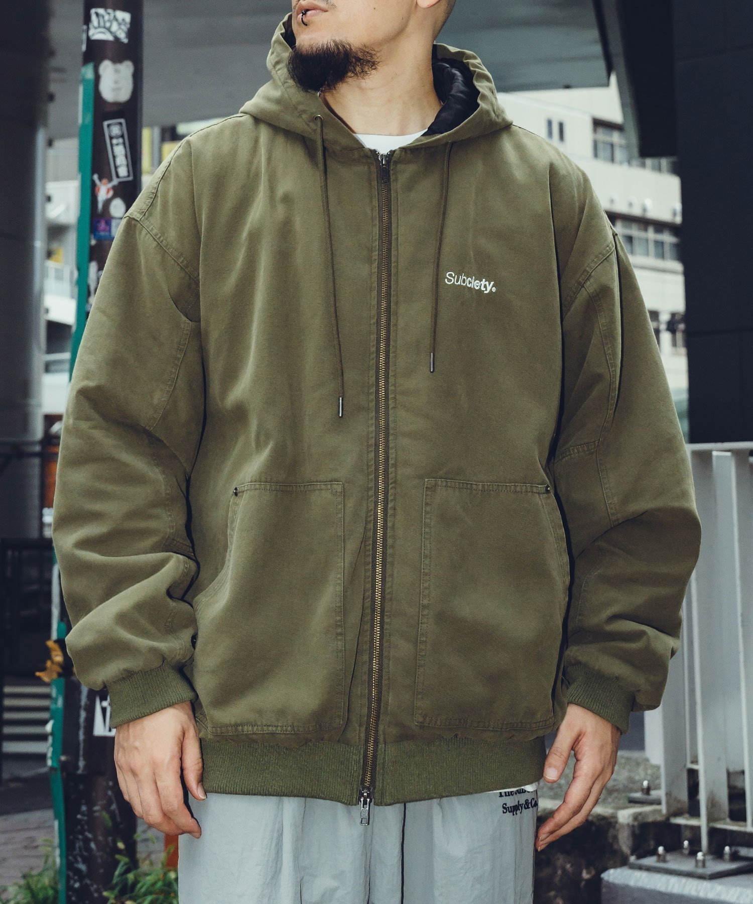 【サブサエティ/Subciety / MEN】のPADDED ZIP JKT インテリア・キッズ・メンズ・レディースファッション・服の通販 founy(ファニー) 　ファッション　Fashion　メンズファッション　MEN　ウォッシュ　Wash　キルティング　Quilting　セットアップ　Set Up　デニム　Denim　フロント　Front　ブルゾン　Blouson　ポケット　Pocket　リラックス　Relax　ワーク　Work　再入荷　Restock/Back In Stock/Re Arrival　OLIVE|ID: prp329100004246050 ipo3291000000029527543