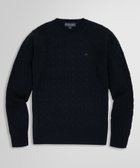 【ブルックス ブラザーズ/Brooks Brothers / MEN】のウール GFロゴ ケーブル クルーネックセーター 人気、トレンドファッション・服の通販 founy(ファニー) ファッション Fashion メンズファッション MEN thumbnail ネイビー|ID: prp329100004246200 ipo3291000000029538004