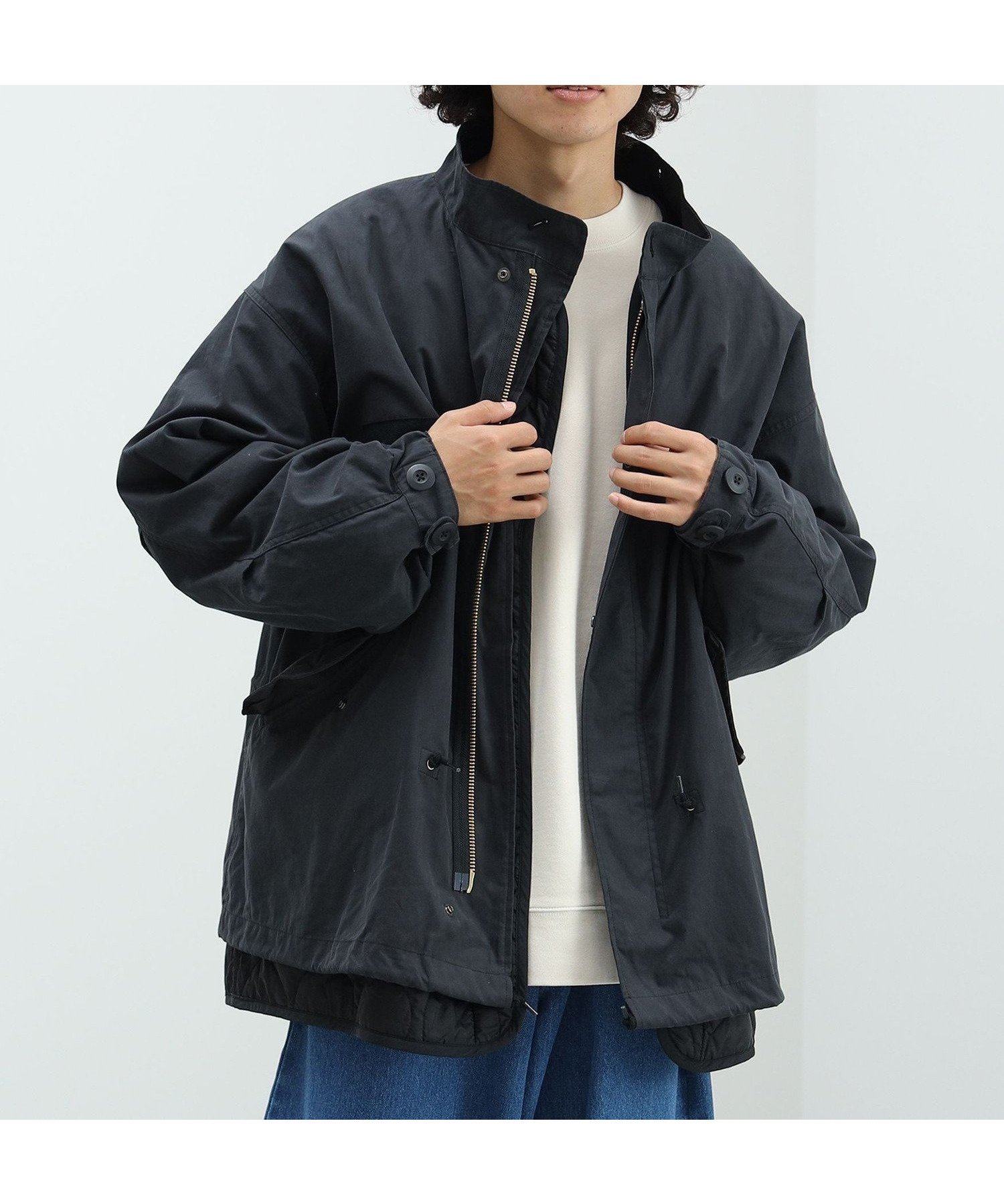 【ビームス ハート/BEAMS HEART / MEN】の【10%OFFアウターフェア対象～11/28 23 59まで!!】3WAY ショート モッズコート インテリア・キッズ・メンズ・レディースファッション・服の通販 founy(ファニー) 　ファッション　Fashion　メンズファッション　MEN　アウター　Coats Outerwear/Men　モッズ/フィールドコート　Mods Field Coats　ショート　Short　スウェット　Sweat　デニム　Denim　定番　Standard　ミリタリー　Military　モチーフ　Motif　モッズコート　Mod Coat　ライナー　Liner　BLACK|ID: prp329100004247117 ipo3291000000029469396