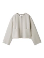 【フレイ アイディー/FRAY I.D】のノーカラージップショートリバーコート 人気、トレンドファッション・服の通販 founy(ファニー) ファッション Fashion レディースファッション WOMEN アウター Coat Outerwear コート Coats コンパクト Compact 定番 Standard フォルム Form フロント Front ブルゾン Blouson ポケット Pocket 冬 Winter エレガント 上品 Elegant |ID:prp329100004247385