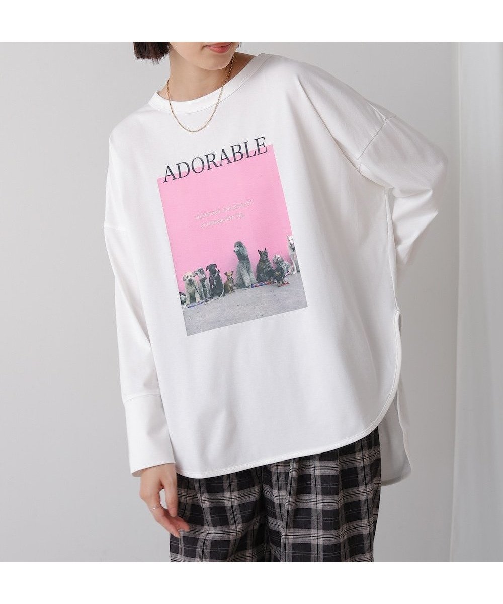 【バブ ブージュルード/Bab Bou Jeloud】のDogプリントTシャツ 人気、トレンドファッション・服の通販 founy(ファニー) 　ファッション　Fashion　レディースファッション　WOMEN　トップス・カットソー　Tops/Tshirt　シャツ/ブラウス　Shirts/Blouses　ロング / Tシャツ　T-Shirts　プリント　Print　再入荷　Restock/Back In Stock/Re Arrival　秋　Autumn/Fall　 other-1|ID: prp329100004247538 ipo3291000000029473802