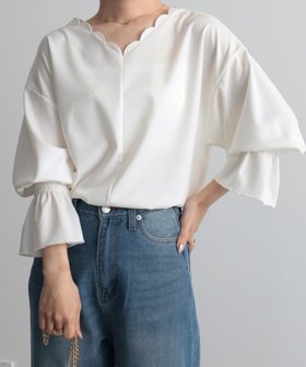 【ラナン/Ranan】のキャンディースリーブスカラップブラウス 人気、トレンドファッション・服の通販 founy(ファニー) ファッション Fashion レディースファッション WOMEN トップス・カットソー Tops/Tshirt シャツ/ブラウス Shirts/Blouses スカラップ Scalloped スリーブ Sleeve ロング Long 長袖 Long Sleeve |ID:prp329100004247645