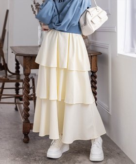 【クリア/clear】の3段ティアードロングスカート 人気、トレンドファッション・服の通販 founy(ファニー) ファッション Fashion レディースファッション WOMEN スカート Skirt ロングスカート Long Skirt カーディガン Cardigan スウェット Sweat ティアードスカート Tiered Skirt |ID:prp329100004247807