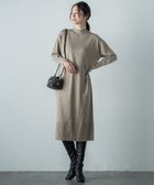 【ロートレ アモン/LAUTRE AMONT】の【WEB限定】配色ニットワンピース≪手洗い可能≫ 人気、トレンドファッション・服の通販 founy(ファニー) ファッション Fashion レディースファッション WOMEN ワンピース Dress ニットワンピース Knit Dresses プレーン Plane thumbnail ベージュ|ID: prp329100004248261 ipo3291000000029480508