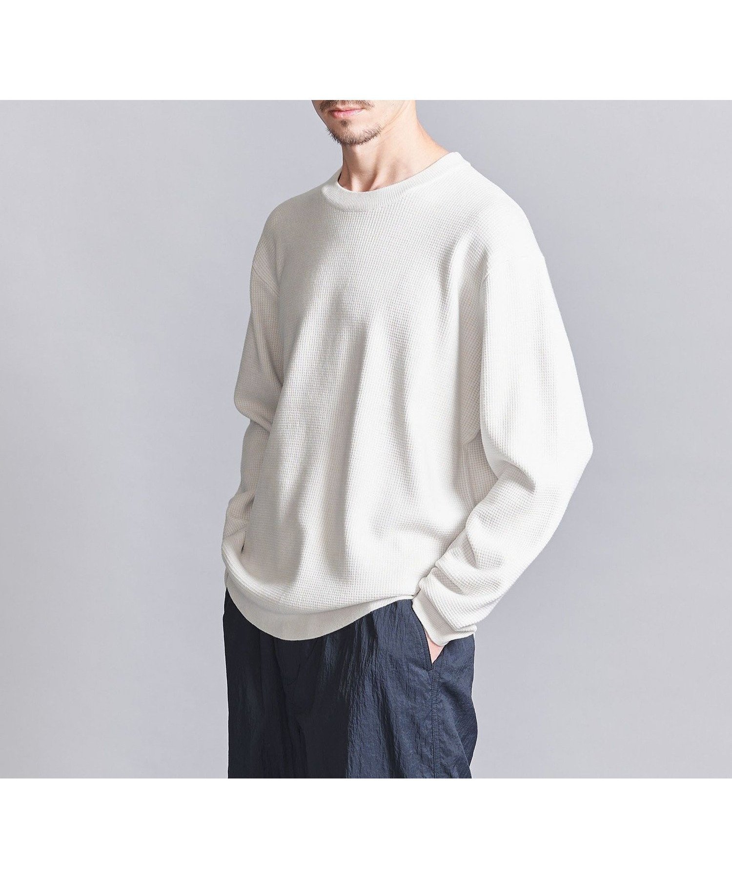 【ビューティ&ユース ユナイテッドアローズ/BEAUTY&YOUTH / UNITED ARROWS / MEN】のウールブレンド クルーネック -ウォッシャブル- インテリア・キッズ・メンズ・レディースファッション・服の通販 founy(ファニー) 　ファッション　Fashion　メンズファッション　MEN　おすすめ　Recommend　アクリル　Acrylic　ウォッシャブル　Washable　シンプル　Simple　ジャケット　Jacket　ダウン　Down　レギュラー　Regular　WHITE|ID: prp329100004248569 ipo3291000000029483004