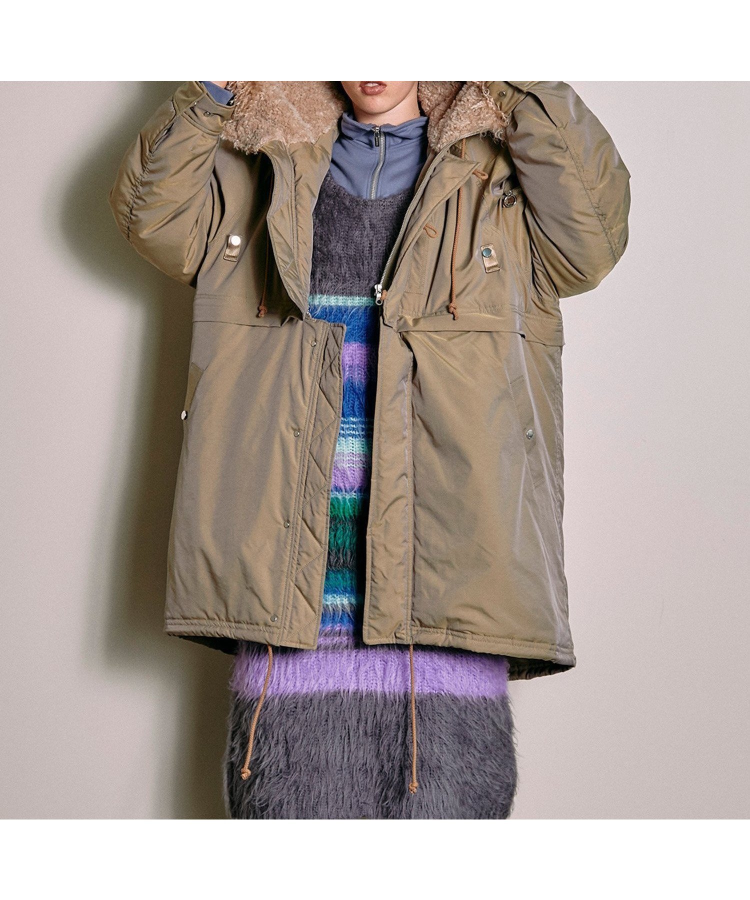 【メゾンスペシャル/MAISON SPECIAL】の2way Military Coat インテリア・キッズ・メンズ・レディースファッション・服の通販 founy(ファニー) 　ファッション　Fashion　レディースファッション　WOMEN　アウター　Coat Outerwear　コート　Coats　シャンブレー　Chambray　ショート　Short　フォルム　Form　ミリタリー　Military　エレガント 上品　Elegant　防寒　Cold Protection　BGE|ID: prp329100004248736 ipo3291000000029484403