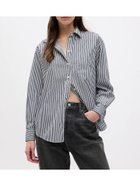 【ギャップ/GAP】のオーガニックコットン100% ビッグシャツ 人気、トレンドファッション・服の通販 founy(ファニー) ファッション Fashion レディースファッション WOMEN トップス・カットソー Tops/Tshirt シャツ/ブラウス Shirts/Blouses ストライプ Stripe トレンド Trend ビッグ Big ベーシック Basic 無地 Plain Color 長袖 Long Sleeve thumbnail BLACK_STRIPE|ID: prp329100004248785 ipo3291000000029485122