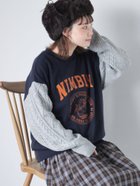 【エヘカソポ/ehka sopo】のリメイク風スウェット 人気、トレンドファッション・服の通販 founy(ファニー) ファッション Fashion レディースファッション WOMEN トップス・カットソー Tops/Tshirt パーカ Sweats スウェット Sweat スウェット Sweat プリント Print リメイク Remake thumbnail ネイビー|ID: prp329100004248897 ipo3291000000029734893